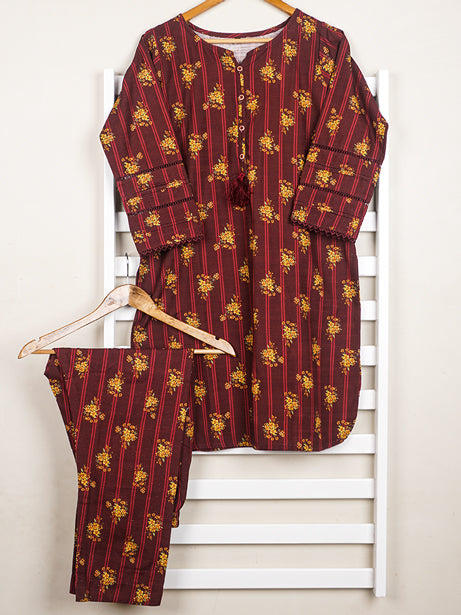 Maroon Khaddar Printed 2 pc - 54641