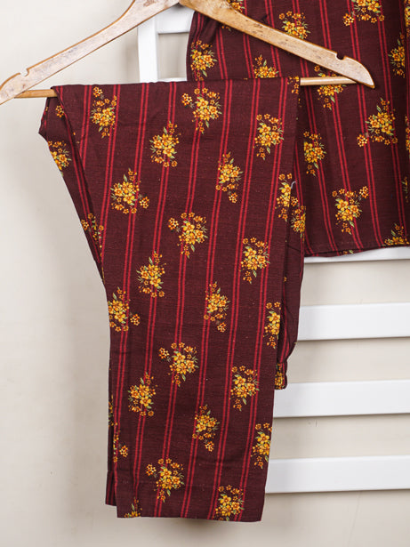 Maroon Khaddar Printed 2 pc - 54641