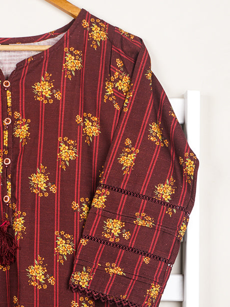 Maroon Khaddar Printed 2 pc - 54641