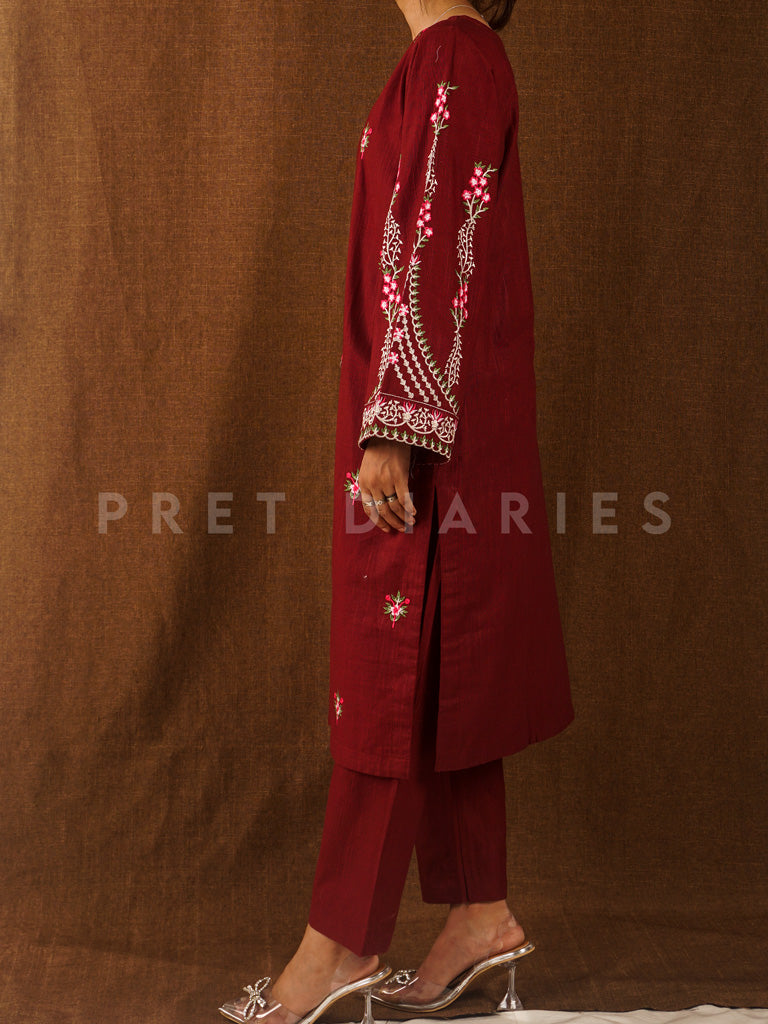 Maroon Khaddar 2 pc - 54788