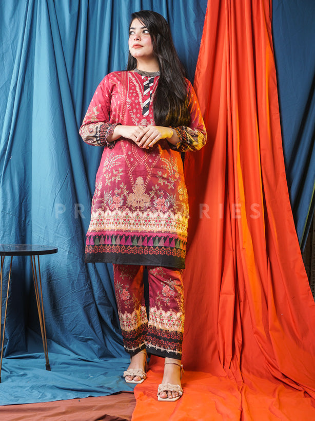 Maroon Lawn Printed 2 pc - 54620
