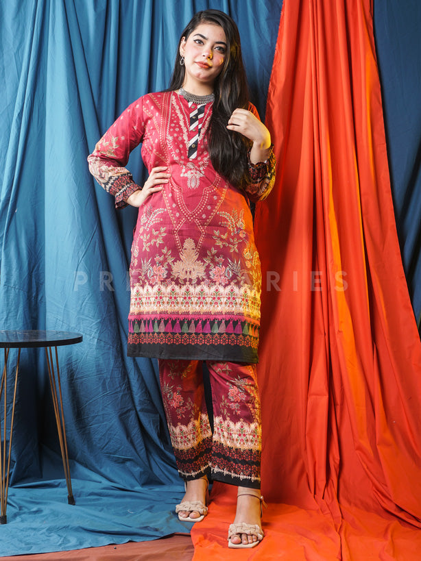 Maroon Lawn Printed 2 pc - 54620