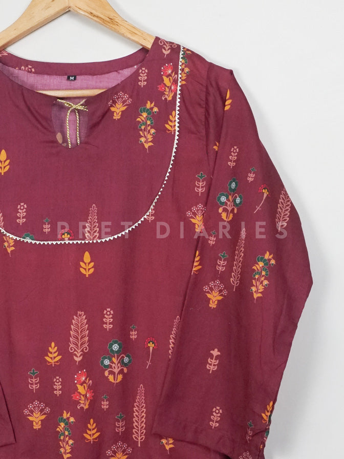 Maroon Digital Printed Frock - 54369