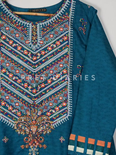 Blue Embroidered Kurta - 54356