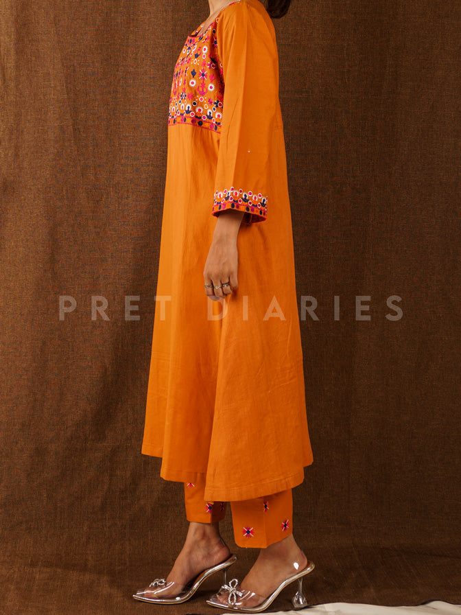 Mustard Embroidered 2 pc - 54787