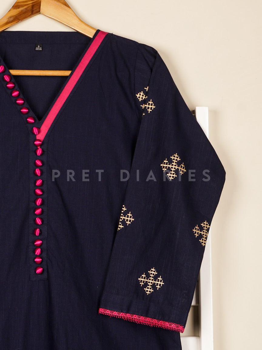 Navy Khaddar 2 pc - 54856