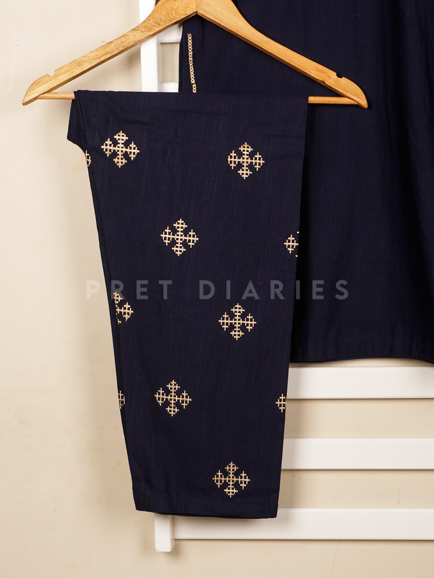 Navy Khaddar 2 pc - 54856
