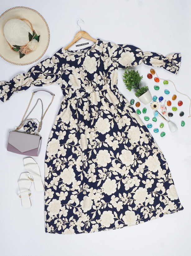 Navy Printed Maxi - 54377