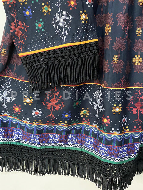 Navy Printed Frock - 53019