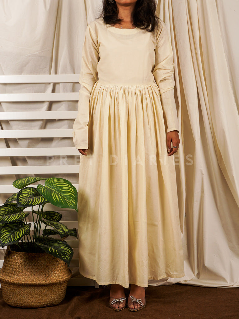 Off White Long Frock - 54728