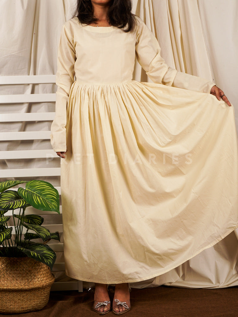 Off White Long Frock - 54728