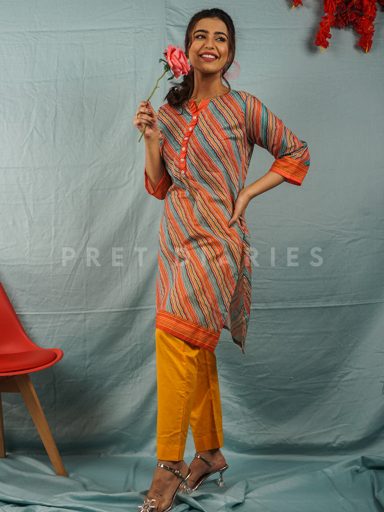 Orange Lawn Printed 2 pc - 54609