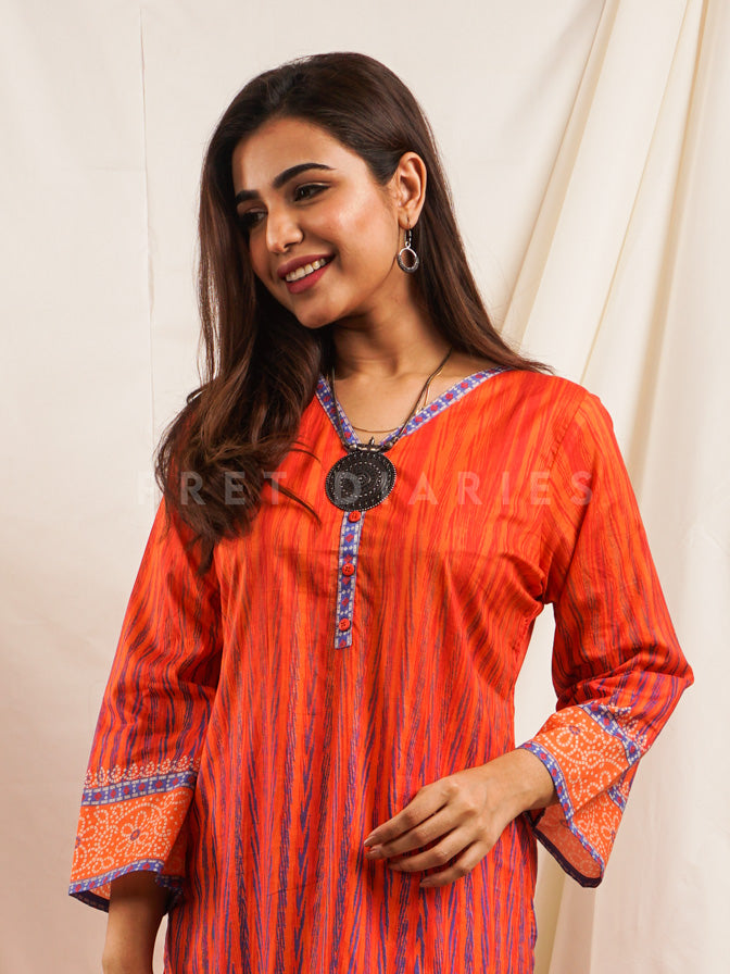 Orange Lawn Printed 2 pc - 54537