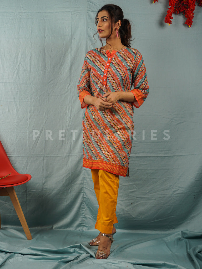 Orange Lawn Printed 2 pc - 54609