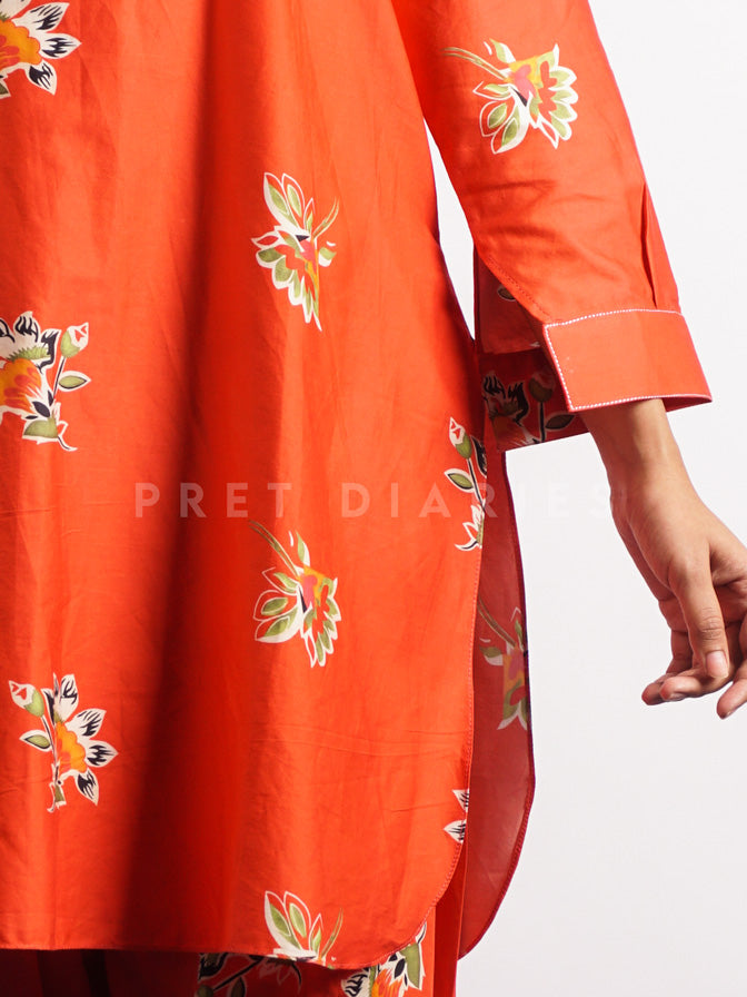 Orange Printed 2 pc - 54511