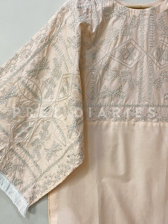 Peach Embroidered Fusion Kurta - 53102