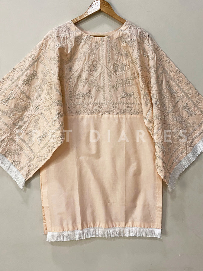 Peach Embroidered Fusion Kurta - 53102