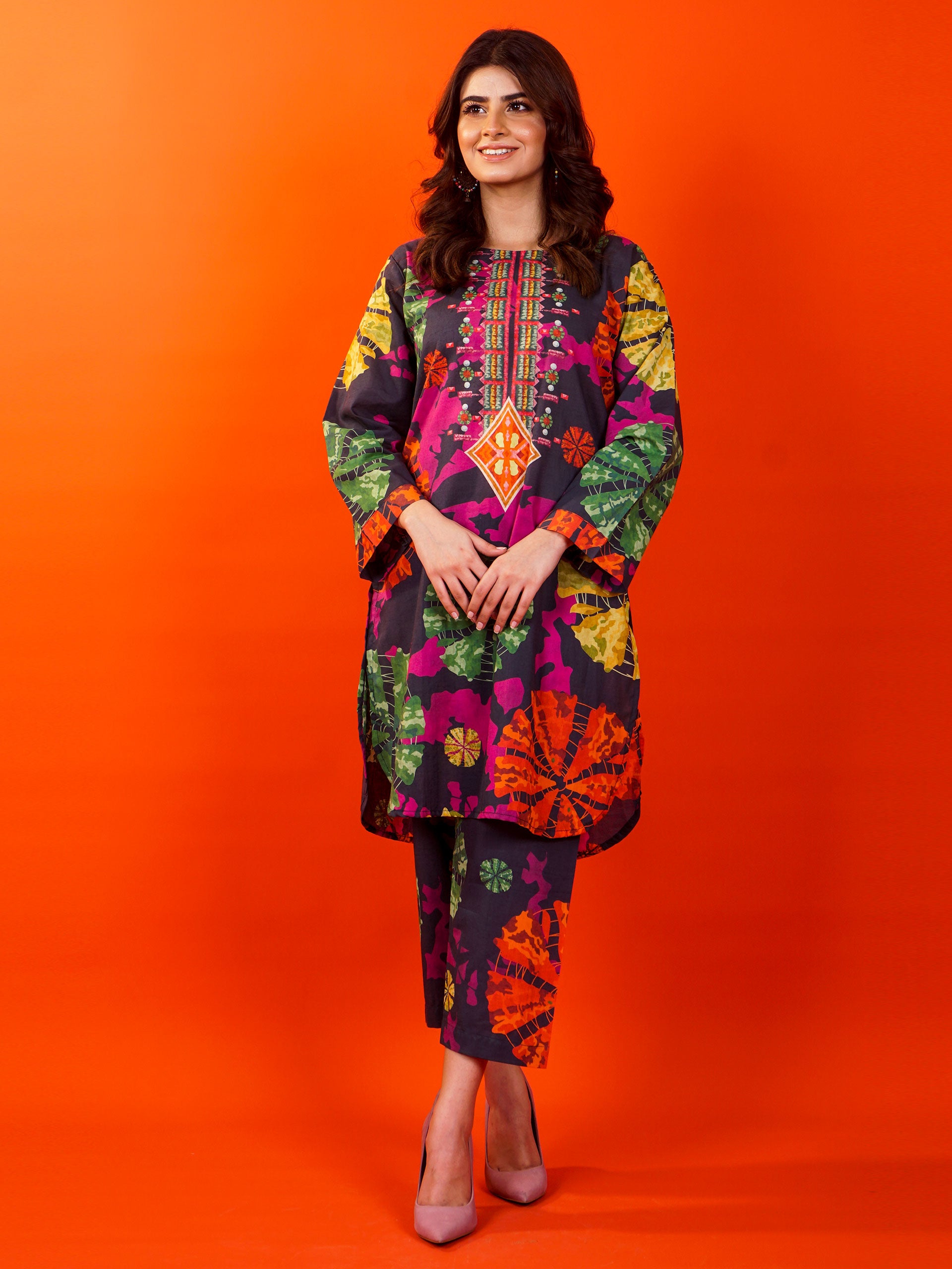 Black Digital Printed 2 pc - 54868
