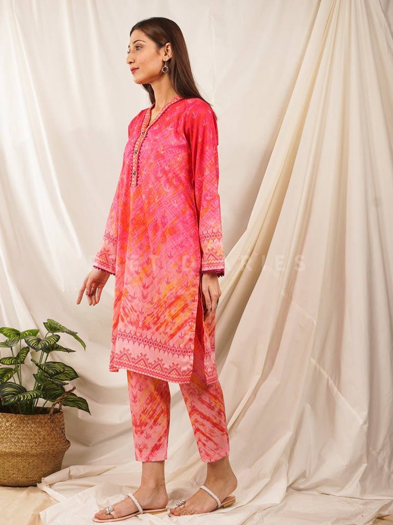 Pink Lawn Printed 2 pc - 54513