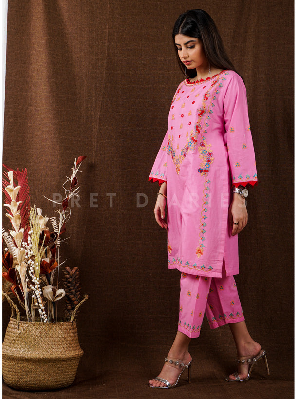 Pink Embroidered 2 pc - 54662
