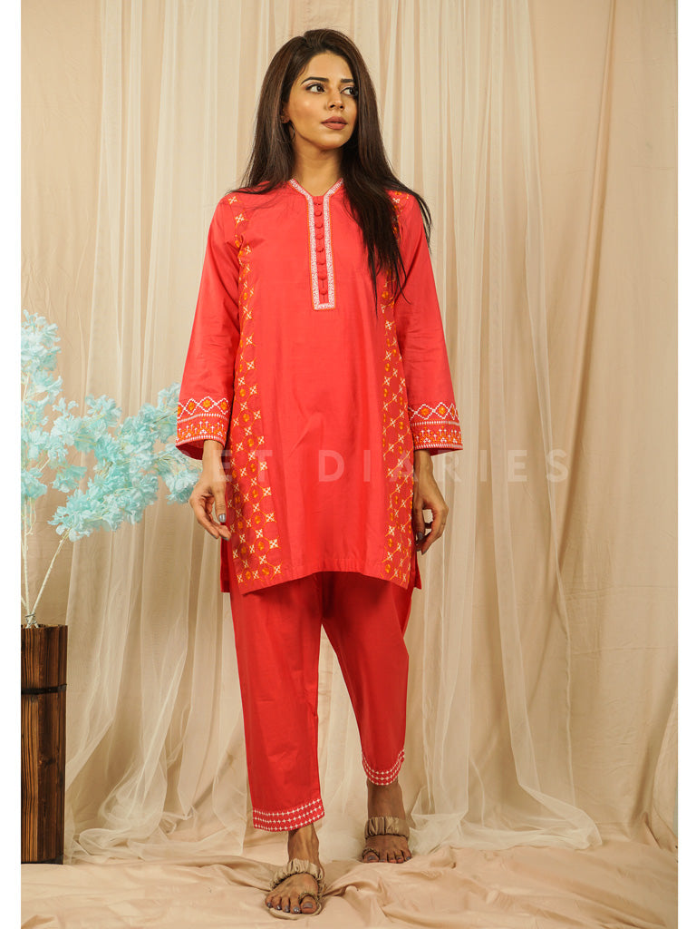 Pink Embroidered 2 pc - 54633