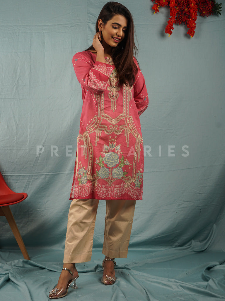 Pink Lawn Printed 2 pc - 54610