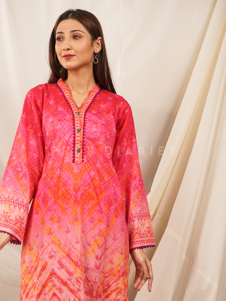 Pink Lawn Printed 2 pc - 54513