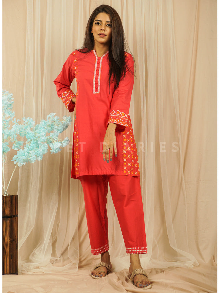 Pink Embroidered 2 pc - 54633