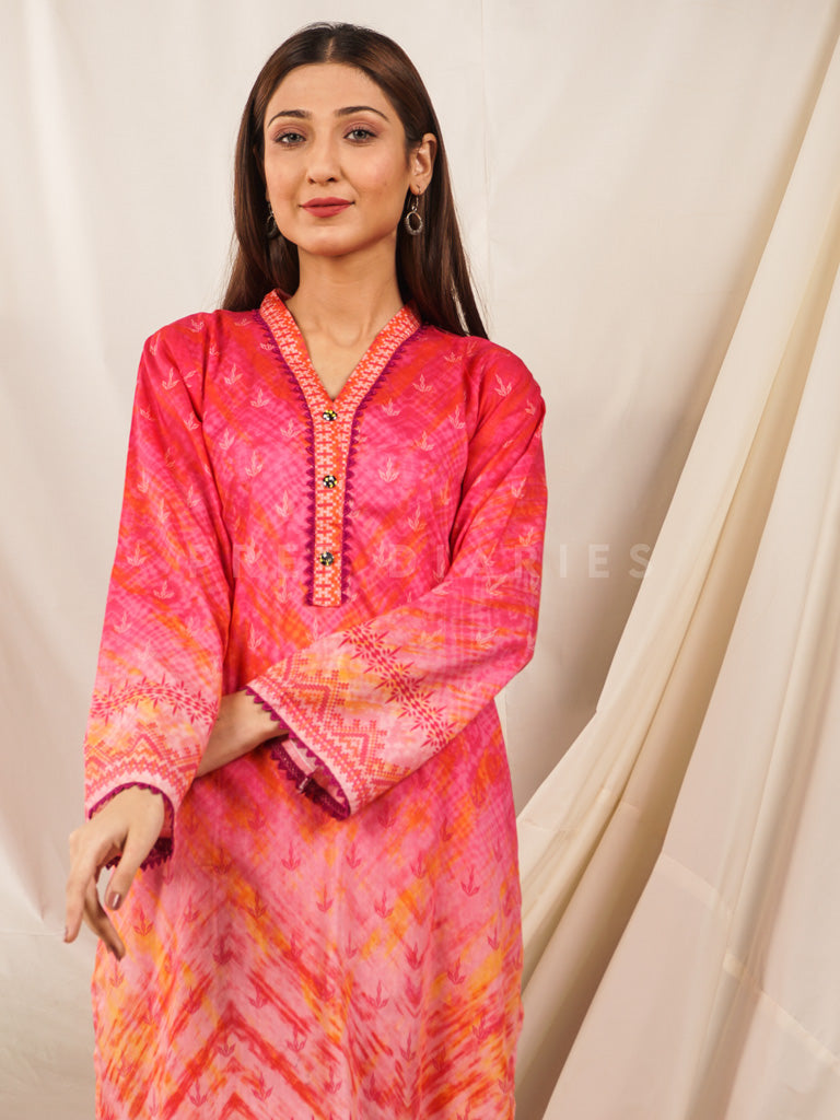 Pink Lawn Printed 2 pc - 54513