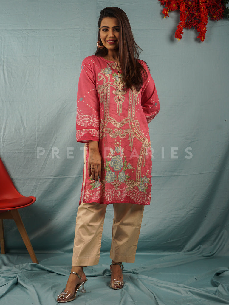 Pink Lawn Printed 2 pc - 54610