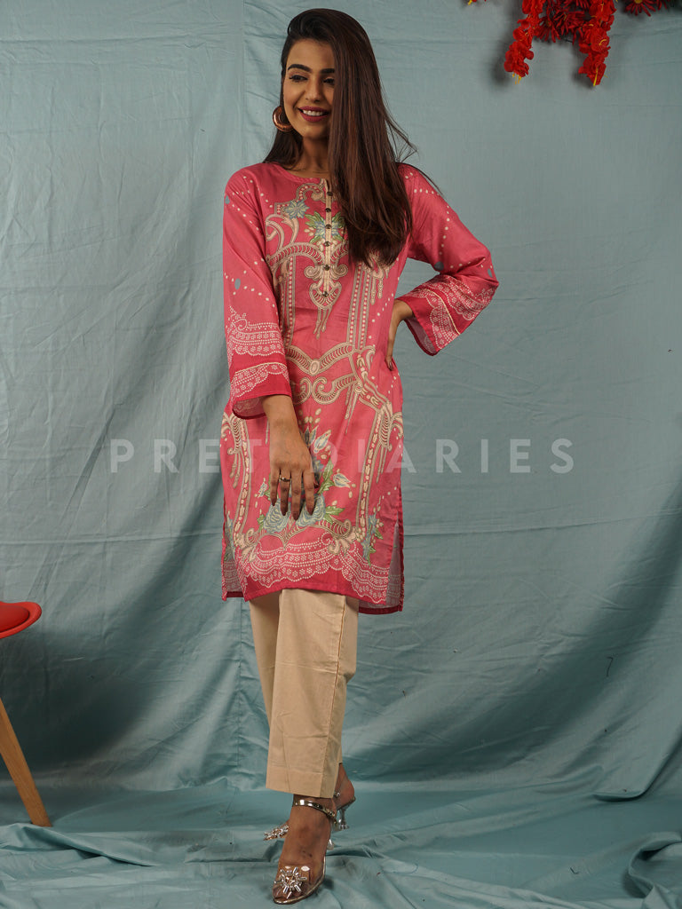 Pink Lawn Printed 2 pc - 54610