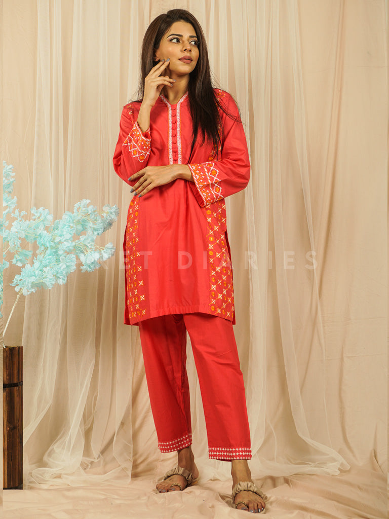 Pink Embroidered 2 pc - 54633
