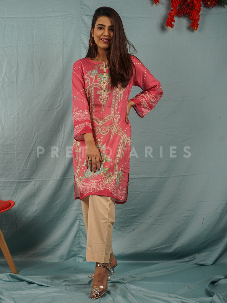 Pink Lawn Printed 2 pc - 54610