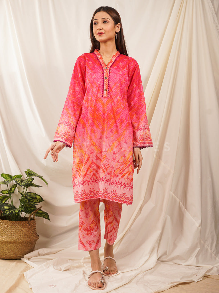 Pink Lawn Printed 2 pc - 54513