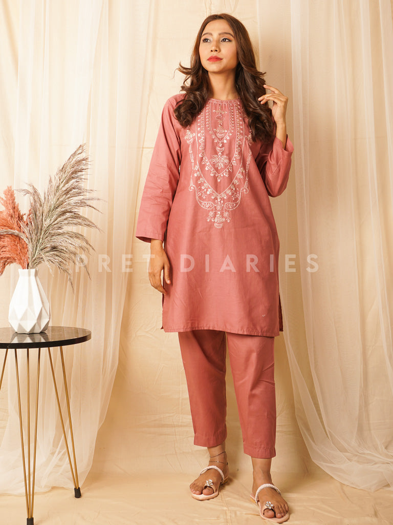 Burgundy Embroidered 2 pc - 54479
