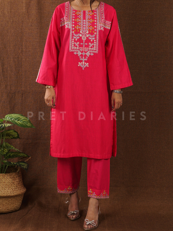 Pink Khaddar 2 pc - 54846