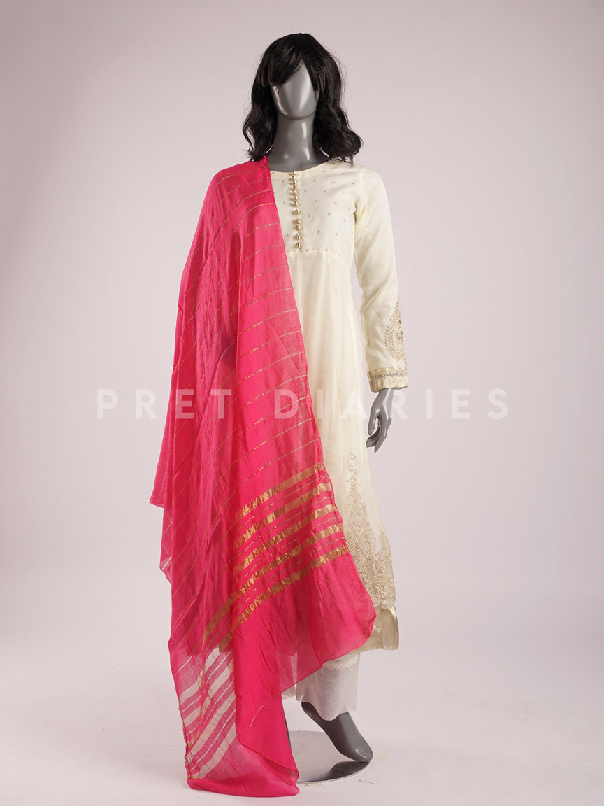 Pink Banarsi Dupatta - 54414