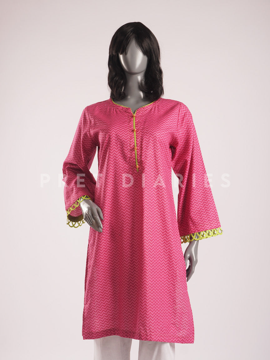 Pink Khaddar Kurta - 54437