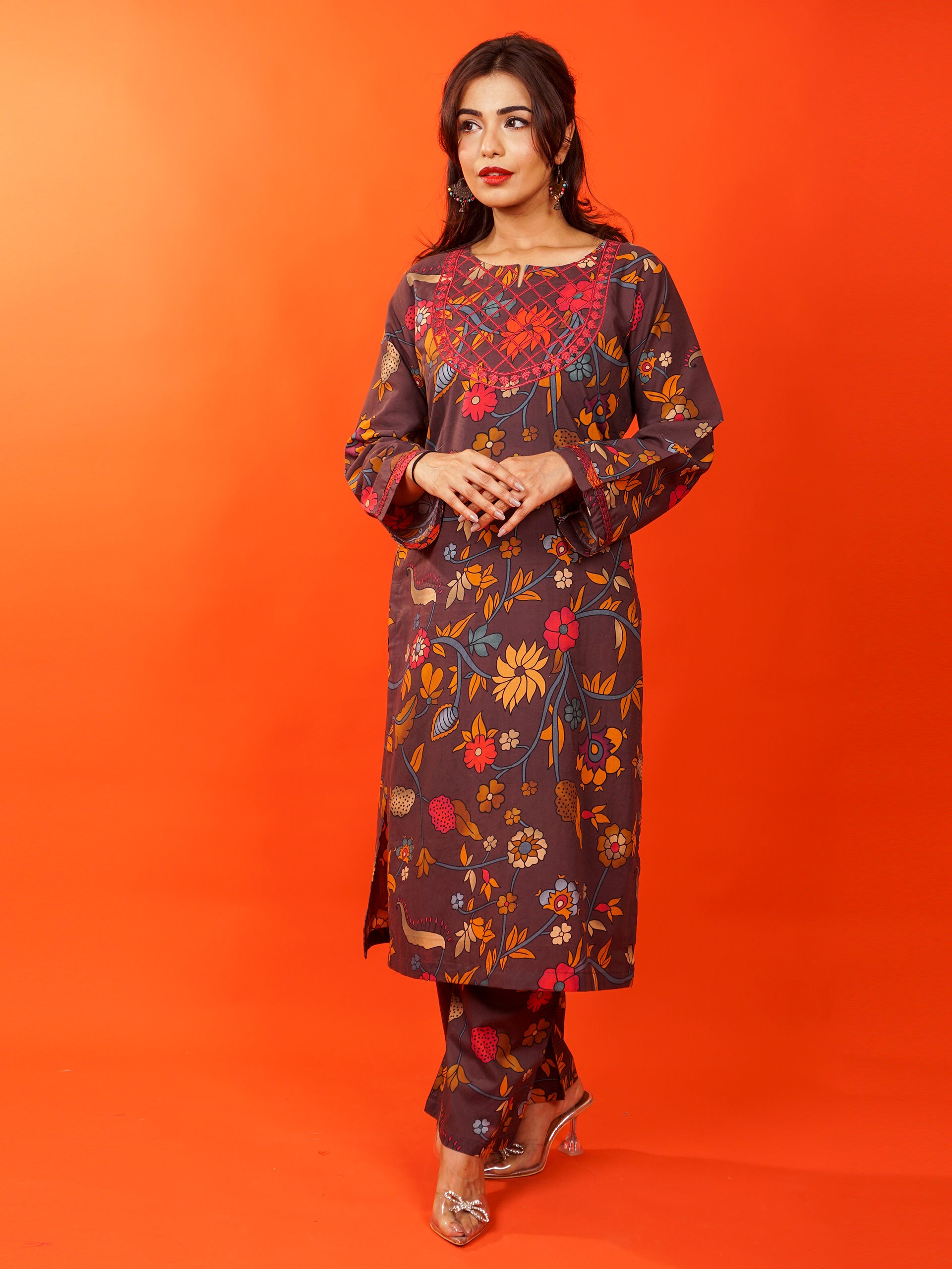 Purple Digital Printed Embroidered 2 pc - 54768