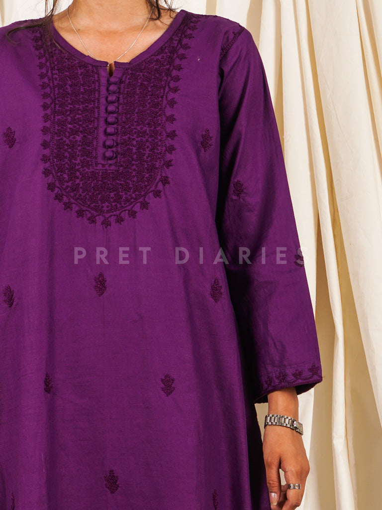 Purple Hand Embroidered 2 pc - 54743