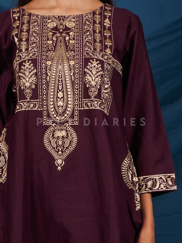 Purple Embroidered 2 pc - 54738
