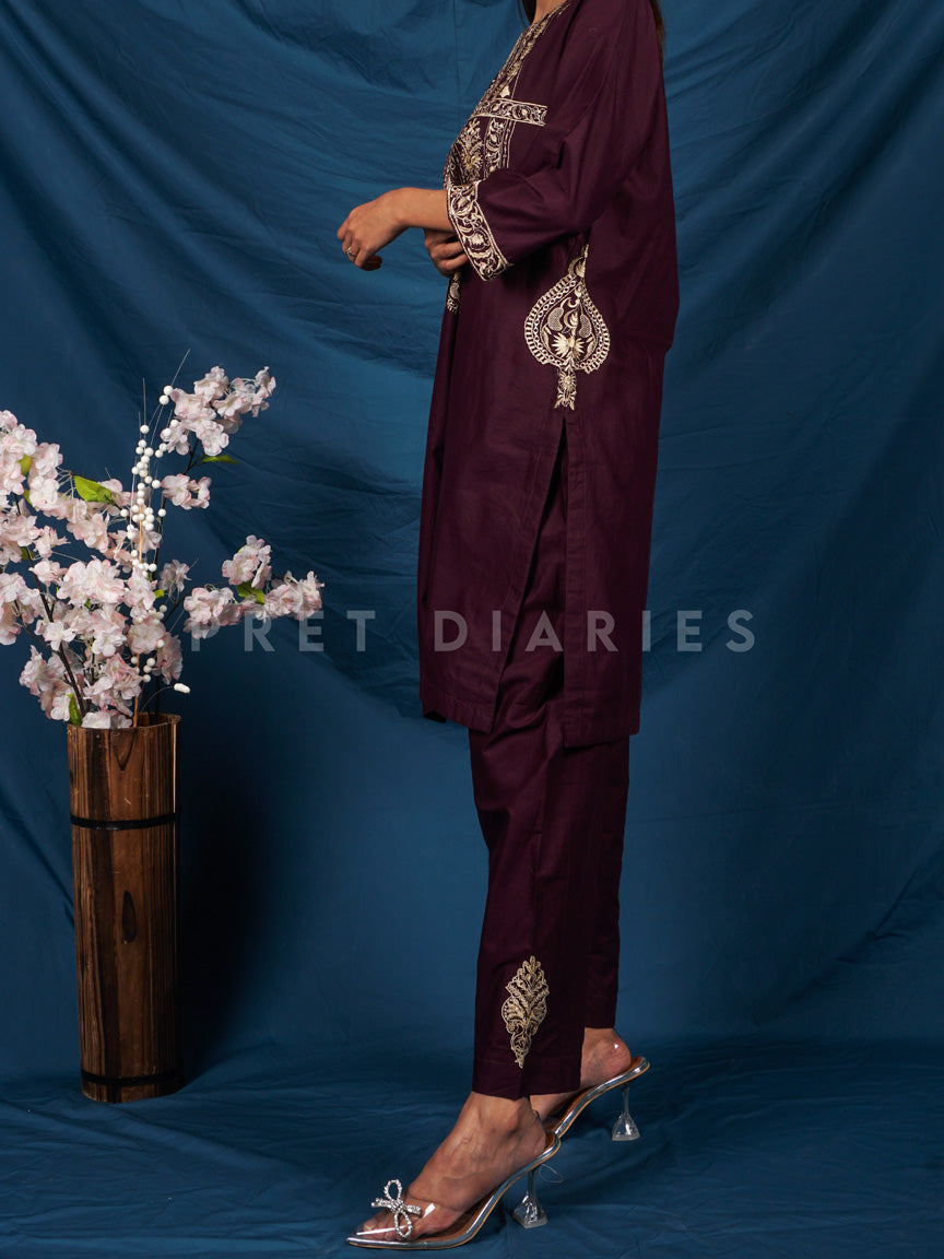 Purple Embroidered 2 pc - 54738