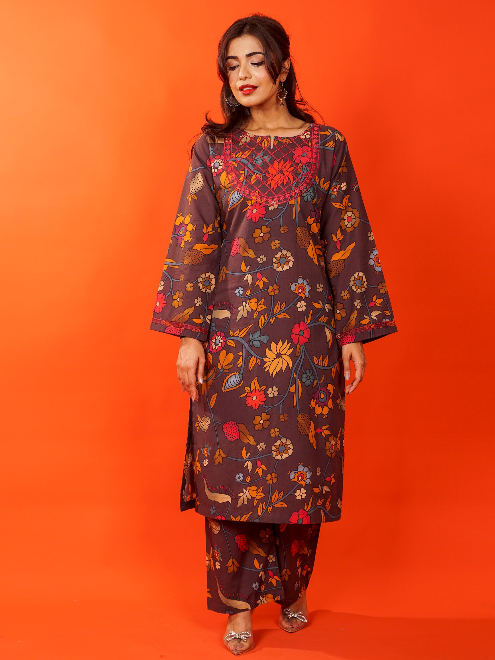 Purple Digital Printed Embroidered 2 pc - 54768