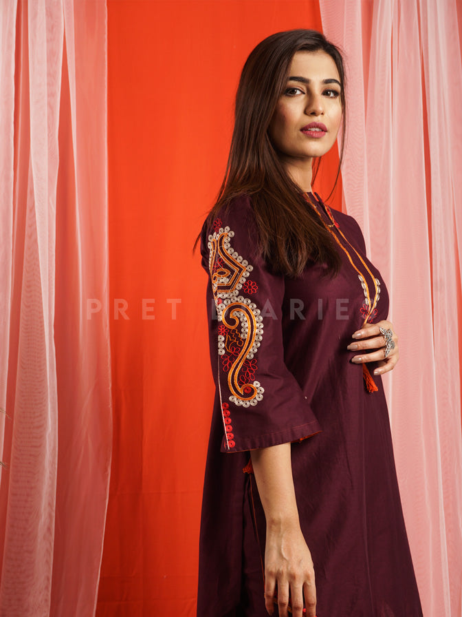 Purple Embroidered 2 pc - 54527
