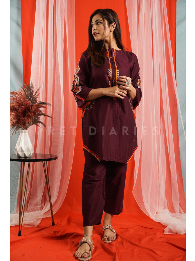 Purple Embroidered 2 pc - 54527