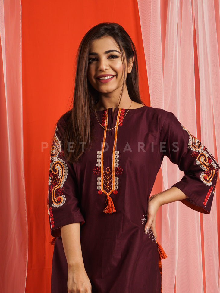Purple Embroidered 2 pc - 54527