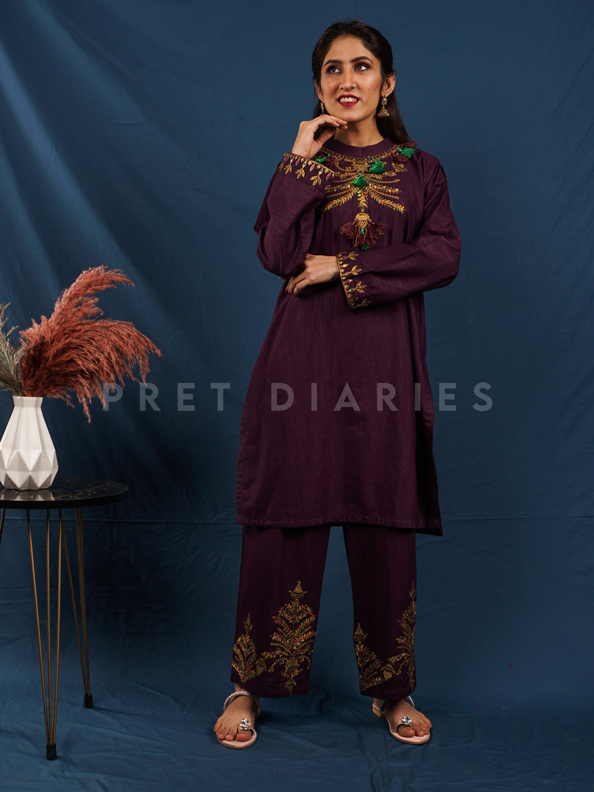 Purple Khaddar 2 pc - 54490