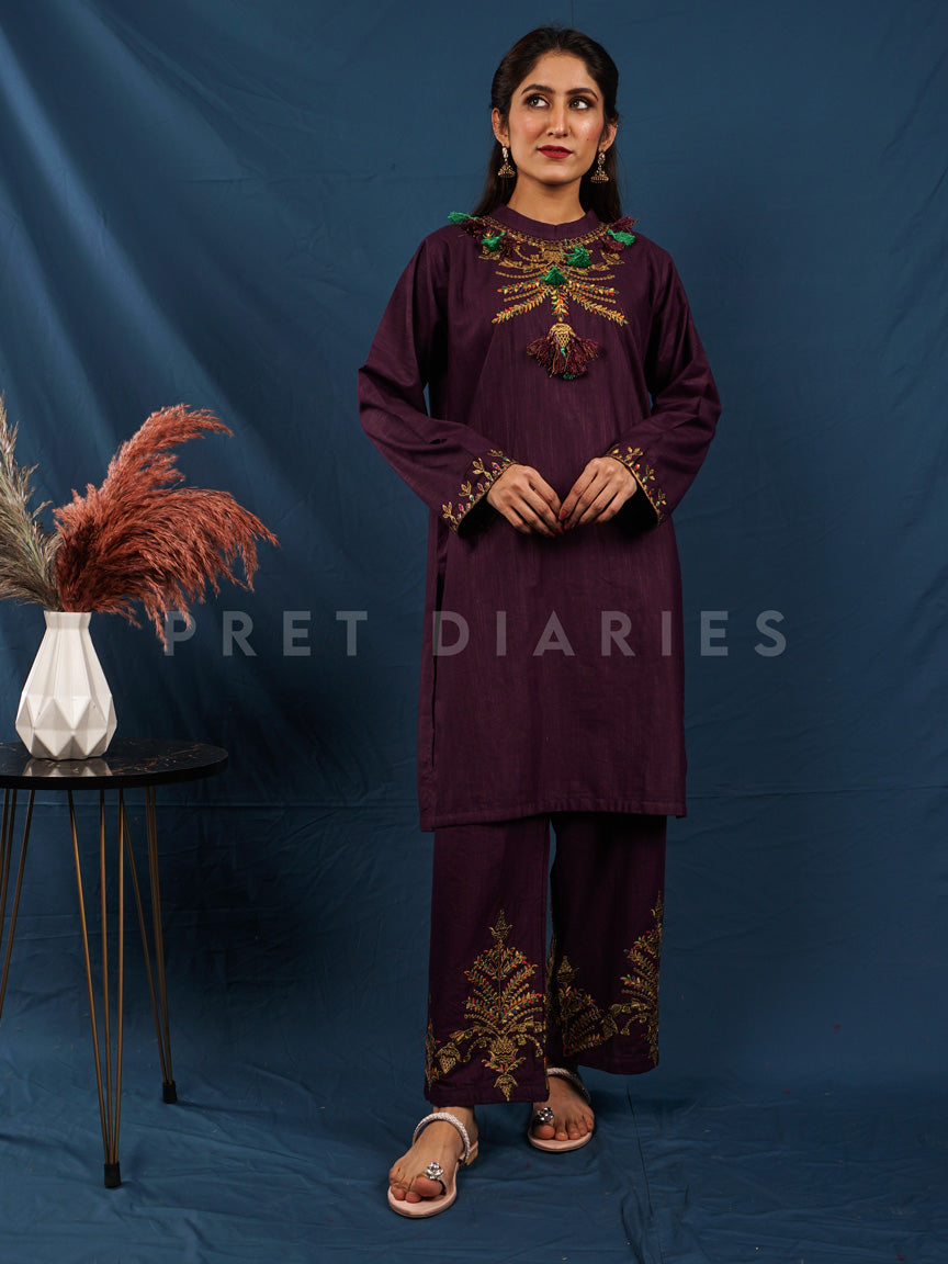 Purple Khaddar 2 pc - 54490