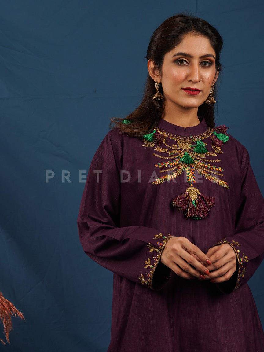 Purple Khaddar 2 pc - 54490