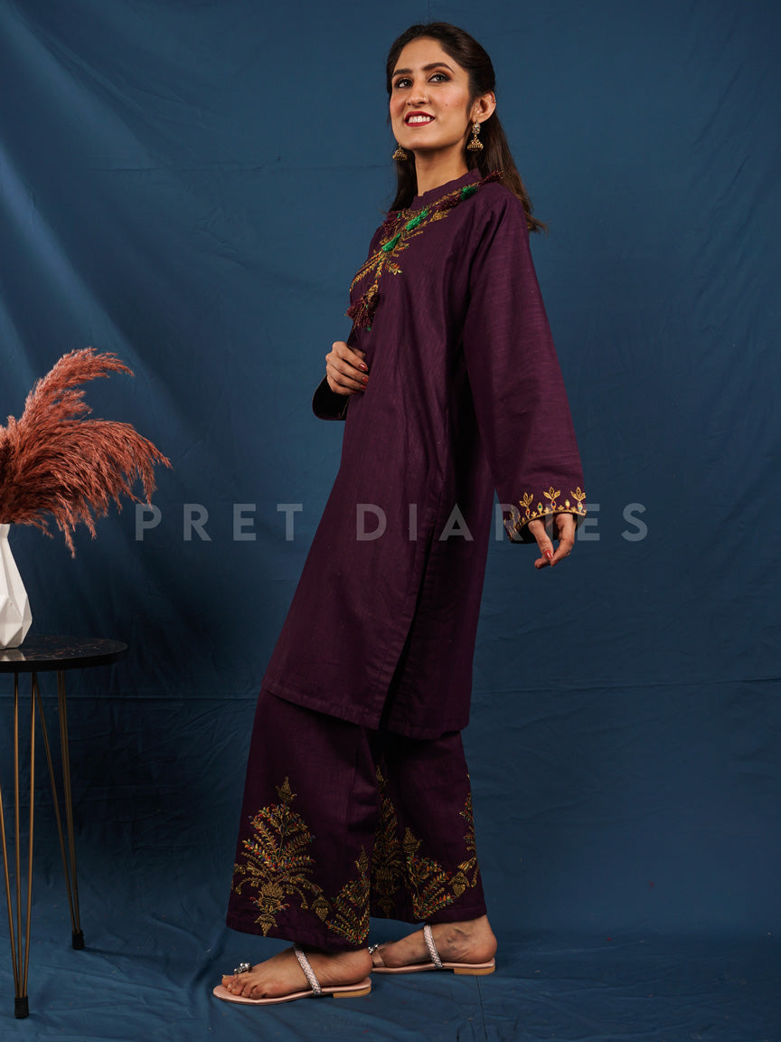 Purple Khaddar 2 pc - 54490